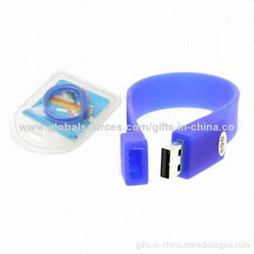 Bracelet-shaped 2GB USB Flash Drives, Customized Imprinted Logos and PayPal Payment Welcomed